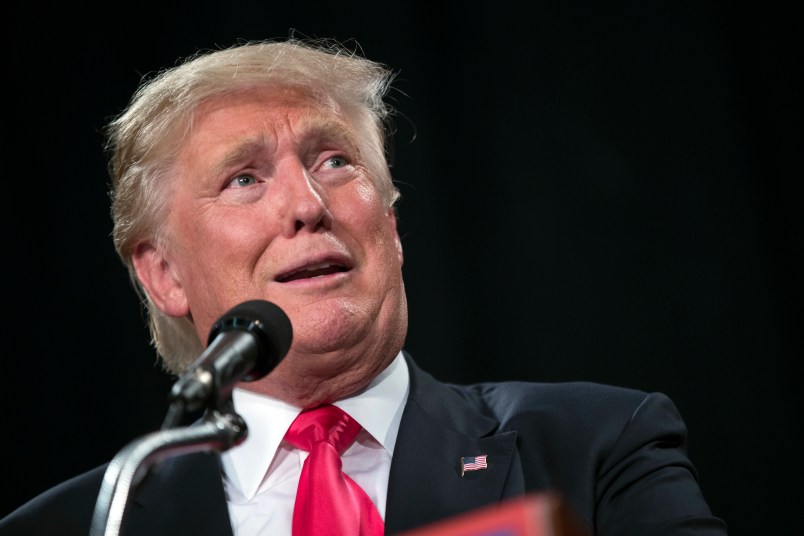 Republican presidential candidate Donald Trump speaks during a campaign rally, Monday, July 25, 2016, in Winston-Salem, N.C. (AP Photo/Evan Vucci)