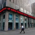 Friday, July 15, 2011 in New York.  Rupert Murdoch accepted the resignation of The Wall Street Journal's publisher and the chief of his British operations on Friday as the once-defiant media mogul struggled to control an escalating phone hacking scandal with apologies to the public and the family of a murdered schoolgirl. The controversy claimed its first victim in the United States as Les Hinton, chief executive of the Murdoch-owned Dow Jones & Co. and publisher of the Wall Street Journal, announced he was resigning, effective immediately. (AP Photo/Mary Altaffer)