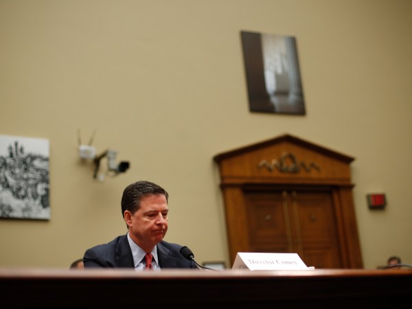 FBI Director James B. Comey waits to testify at the House Judiciary Committee hearing on Capitol Hill in Washington, Wednesday, Sept. 28, 2016. For the second time in two days, FBI Director James Comey faces questions from Congress about the agency's response to recent acts of extremist violence and whether more could have been done to prevent attacks in Orlando and New York. (AP Photo/Pablo Martinez Monsivais)
