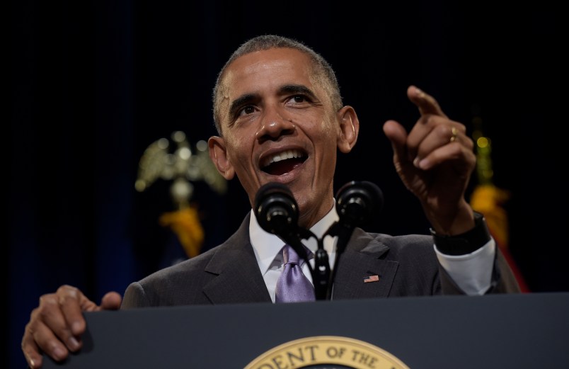 President Barack Obama speaks about the Affordable Care Act at Miami Dade College in Miami, Thursday, Oct. 20, 2016. Obama is in Miami to encourage people to sign up for health care coverage under the Affordable Care Act during an upcoming enrollment period. (AP Photo/Susan Walsh)