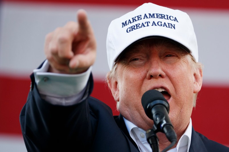 Republican presidential candidate Donald Trump speaks during a campaign rally, Wednesday, Nov. 2, 2016, in Miami. (AP Photo/ Evan Vucci)