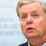 U.S. Senator Lindsey Graham, R-S.C., speaks during a news conference following a meeting with Lithuania's President Dalia Grybauskaite at the Presidential Palace in Vilnius, Lithuania, Thursday, Dec. 29, 2016. McCain is a part of the U.S. Senate delegation including fellow Republican Sen. Lindsey Graham and Democrat Sen. Amy Klobuchar that is visiting the Baltic region for talks with local political leaders. (AP Photo/Mindaugas Kulbis)