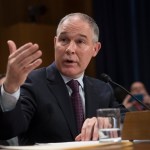 Environmental Protection Agency Administrator-designate, Oklahoma Attorney General Scott Pruitt testifies on Capitol Hill in Washington, Wednesday, Jan. 18, 2017, at his confirmation hearing before the Senate Environment and Public Works Committee.  (AP Photo/J. Scott Applewhite)