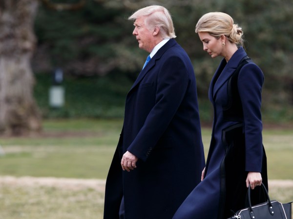 President Donald Trump and his daughter Ivanka walk to board Marine One on the South Lawn of the White House, Wednesday, Feb. 1, 2017, in Washington. (AP Photo/Evan Vucci)