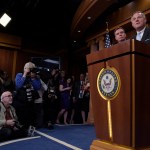 Senate Select Committee on Intelligence Chairman Sen. Richard Burr, R-N.C., and Vice Chairman Sen. Mark Warner, D-Va., speak during a news conference on Capitol Hill in Washington, Wednesday, March 29, 2017, on the Committee's investigation of Russian interference in the 2016 election. (AP Photo/Susan Walsh)