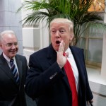 President Donald Trump, joined by Health and Human Services Secretary Tom Price, arrives at the Capitol to rally support for the Republican health care overhaul by taking his case directly to GOP lawmakers two days before the House plans a climactic vote that poses an important early test for his presidency, in Washington, Tuesday, March 21, 2017. (AP Photo/J. Scott Applewhite)