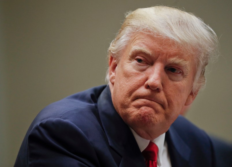 President Donald Trump during a meeting with health insurance company CEOs in the Roosevelt Room of the White House in Washington, Monday, Feb. 27, 2017. (AP Photo/Pablo Martinez Monsivais)