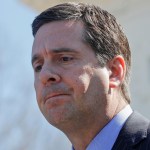 House Intelligence Committee Chairman Rep. Devin Nunes, R-Calif, pauses while speaking with reporters after a meeting with President Donald Trump at the White House in Washington, Wednesday, March 22, 2017. (AP Photo/Pablo Martinez Monsivais)