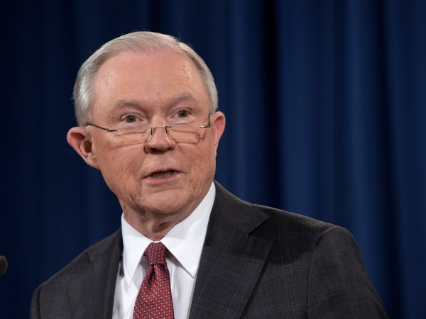 Attorney General Jeff Sessions speaks at the Justice Department in Washington, Thursday, March 2, 2017. (AP Photo/Susan Walsh)