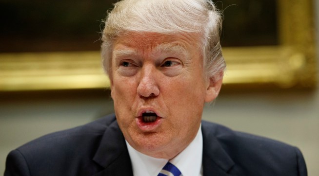 President Donald Trump speaks during a meeting with House and Senate leadership in the Roosevelt Room of the White House, Wednesday, March 1, 2017, in Washington. (AP Photo/Evan Vucci)