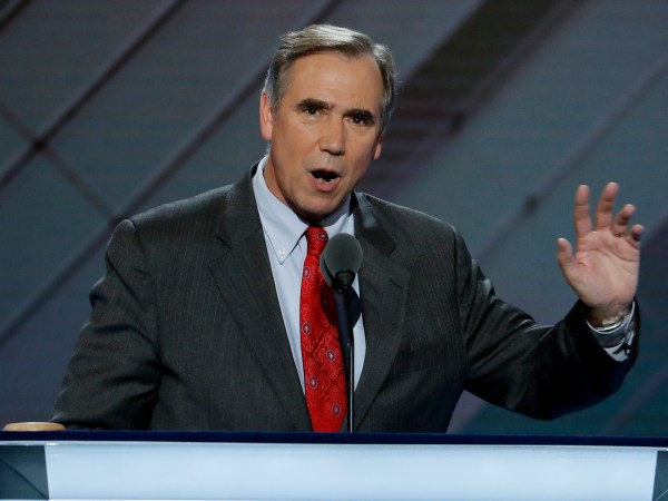 Sen. Jeff Merkley, D-Ore., speaks during the first day of the Democratic National Convention in Philadelphia , Monday, July 25, 2016. (AP Photo/J. Scott Applewhite)