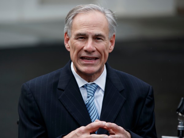 Gov. Greg Abbott, R-Texas, talks to reporters after meeting with President Donald Trump at the White House, Friday, March 24, 2017, in Washington. (AP Photo/Evan Vucci)