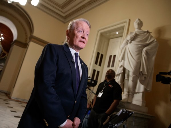 Rep. Leonard Lance, R-N.J., a GOP moderate who is has been against the Republican health care bill, is interviewed  on Capitol Hill in Washington, Friday, March 24, 2017.  (AP Photo/J. Scott Applewhite)