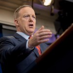 White House press secretary Sean Spicer talks to the media during the daily press briefing at the White House, Tuesday, April 11, 2017, in Washington. Spicer discussed Syria, Trump's 2016 tax returns, the Easter Egg Roll and other topics. (AP Photo/Andrew Harnik)