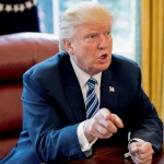 President Donald Trump speaks to Associated Press Chief White House Correspondent Julie Pace in the Oval Office in Washington, Wednesday, April 19, 2017. (AP Photo/Andrew Harnik)