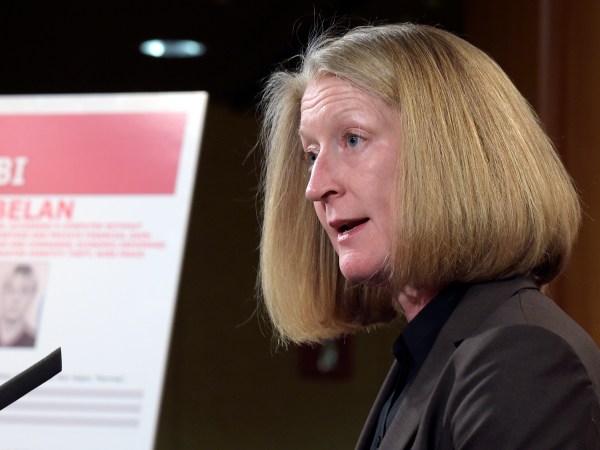 Acting Assistant Attorney General Mary McCord speaks during a news conference at the Justice Department in Washington, Wednesday, March 15, 2017. The Justice Department announced charges against four defendants, including two officers of Russian security services, for a mega data breach at Yahoo. (AP Photo/Susan Walsh)