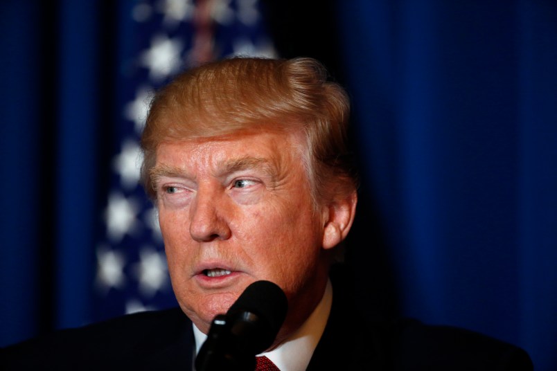 President Donald Trump speaks at Mar-a-Lago, Thursday, April 6, 2017, in Palm Beach, Fla. (AP Photo/Alex Brandon)