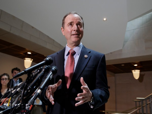 Rep. Adam Schiff, D-Calif., the ranking member of the House Intelligence Committee, speaks to reporters about the actions of Chairman Devin Nunes, R-Calif., as the panel continues to investigate Russian interference in the 2016 U.S. presidential election and the web of contacts between President Donald Trump's campaign and Russia, on Capitol Hill in Washington, Thursday, March 30, 2017.    (AP Photo/J. Scott Applewhite)