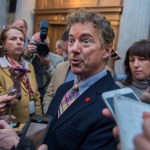 UNITED STATES - APRIL 7: Sen. Rand Paul, R-Ky., talks with reporters  in the Capitol on the day the Senate voted to confirm Neil Gorsuch as the next Supreme Court justice, April 7, 2017. (Photo By Tom Williams/CQ Roll Call)