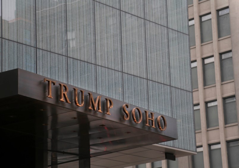 The Trump Soho hotel is seen in New York, Tuesday, Dec. 6, 2016. The Cavaliers have made other arrangements for players who do not want to stay at a New York hotel branded by President-elect Donald Trump. (AP Photo/Seth Wenig)