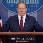 White House Press secretary Sean Spicer gestures while speaking to the media during the daily briefing in the Brady Press Briefing Room of the White House, Friday, March 24, 2017. (AP Photo/Pablo Martinez Monsivais)
