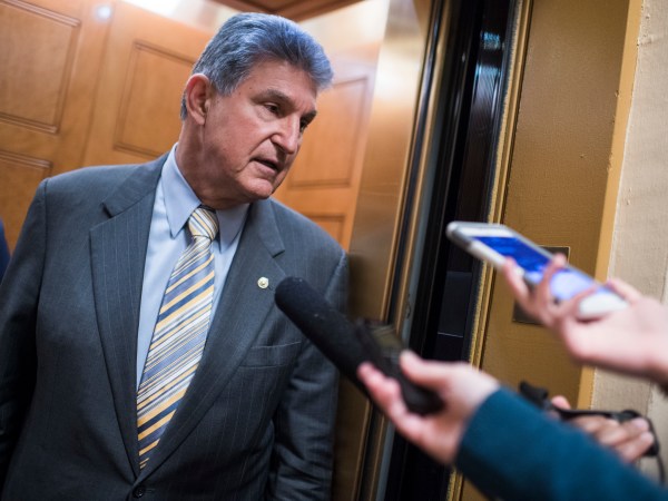 UNITED STATES - APRIL 7: Sen. Joe Manchin, D-W.Va., talks with reporters before the Senate voted to confirm Neil Gorsuch as the next Supreme Court justice, April 7, 2017. (Photo By Tom Williams/CQ Roll Call)