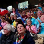 Supporters of French independent centrist presidential candidate Emmanuel Macron attends a campaign rally in Paris, France, Monday, May 1st, 2017. With just six days until a French presidential vote that could define Europe's future, far-right leader Marine Le Pen and centrist Emmanuel Macron are holding high-stakes rallies Monday. (AP Photo/Christophe Ena)