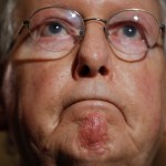 Senate Majority Leader Mitch McConnell of Ky., pauses while speaking during a media availability following a policy luncheon, Tuesday, May 2, 2017, on Capitol Hill in Washington. (AP Photo/Pablo Martinez Monsivais)