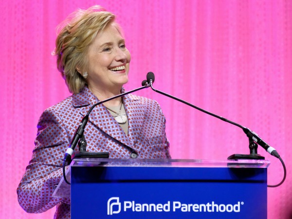 Honoree former Secretary of State Hillary Clinton speaks at the Planned Parenthood 100th Anniversary Gala on Tuesday, May 2, 2017 in New York. (Photo by Charles Sykes/Invision/AP)