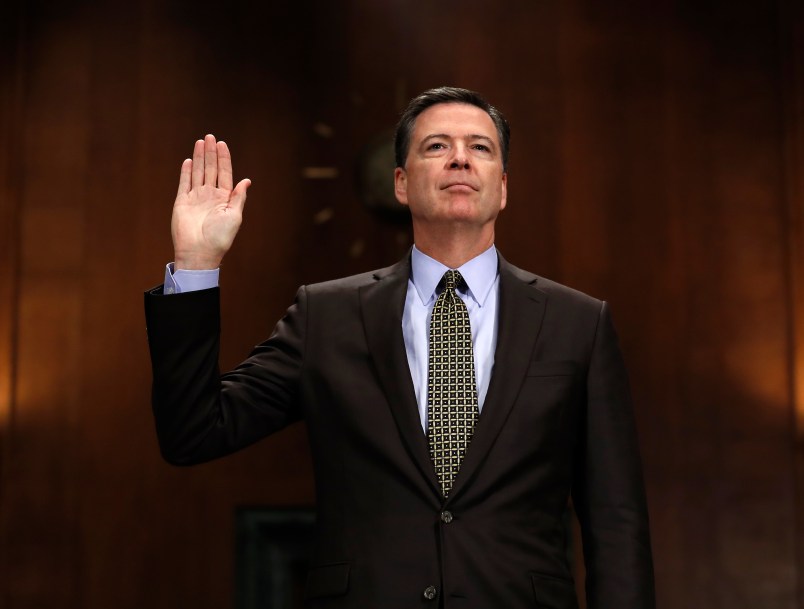 FBI Director James Comey testifies on Capitol Hill in Washington, Wednesday, May 3, 2017, before the Senate Judiciary Committee hearing: "Oversight of the Federal Bureau of Investigation." (AP Photo/Carolyn Kaster)