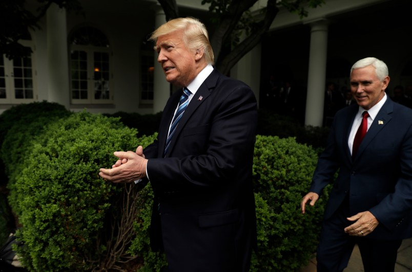 President Donald Trump speaks in the Rose Garden of the White House, Thursday, May 4, 2017, in Washington. (AP Photo/Evan Vucci)