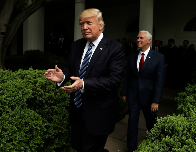 President Donald Trump speaks in the Rose Garden of the White House, Thursday, May 4, 2017, in Washington. (AP Photo/Evan Vucci)