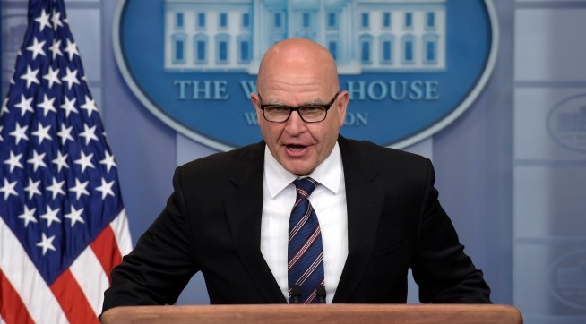 National Security Adviser H.R. McMaster speaks during a briefing at the White House in Washington, Tuesday, May 16, 2017. President Donald Trump claimed the authority to share "facts pertaining to terrorism" and airline safety with Russia, saying in a pair of tweets he has "an absolute right" as president to do so. (AP Photo/Susan Walsh)