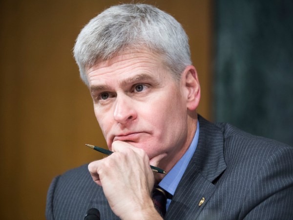 UNITED STATES - FEBRUARY 01: Sen. Bill Cassidy, R-La., listens to David Shulkin, nominee for Veterans Affairs secretary, testify during his Senate Veterans' Affairs Committee confirmation hearing in Dirksen Building, February 1, 2017. (Photo By Tom Williams/CQ Roll Call)
