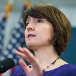 UNITED STATES - APRIL 26: Rep. Cathy McMorris Rodgers, R-Wash., conducts a news conference after a meeting of the House Republican Conference in the Capitol on April 26, 2017. (Photo By Tom Williams/CQ Roll Call)