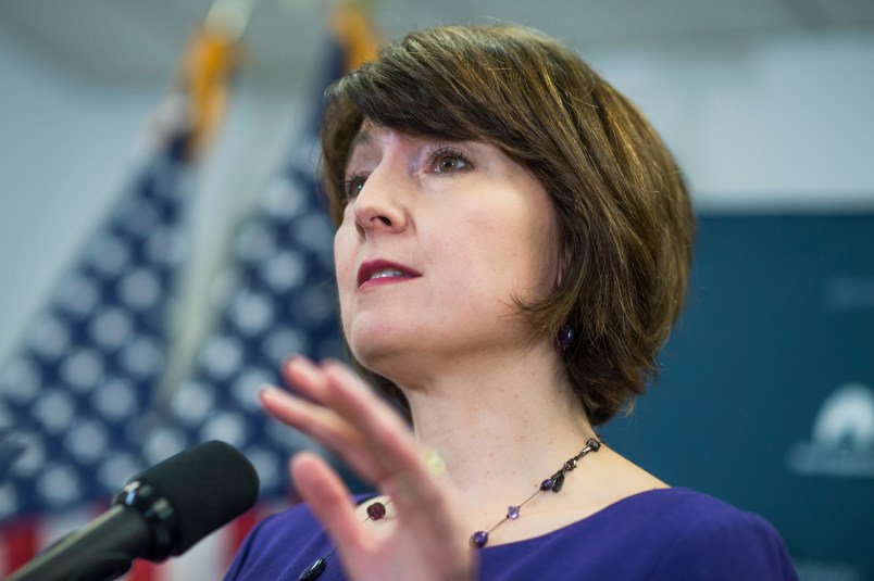 UNITED STATES - APRIL 26: Rep. Cathy McMorris Rodgers, R-Wash., conducts a news conference after a meeting of the House Republican Conference in the Capitol on April 26, 2017. (Photo By Tom Williams/CQ Roll Call)