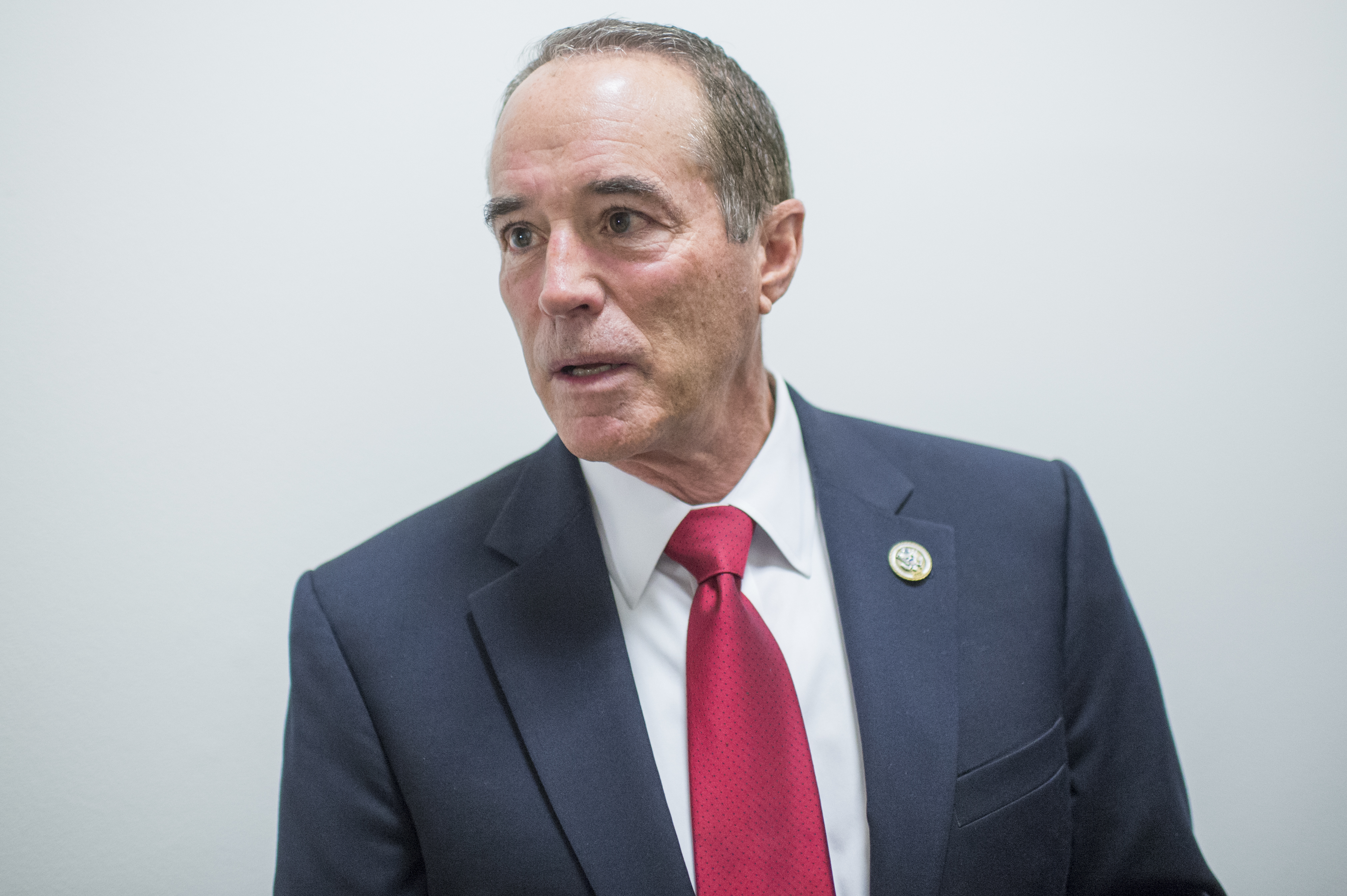 UNITED STATES - APRIL 26: Rep. Chris Collins, R-N.Y., leaves a meeting of the House Republican Conference in the Capitol on April 26, 2017. (Photo By Tom Williams/CQ Roll Call)