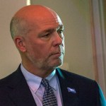 FILE - In this June 26, 2016 file photo, then-candidate for governor Republican Greg Gianforte speaks to a member of the audience after debating Montana Gov. Steve Bullock, in Big Sky, Mont. Gianforte, who is a Technology entrepreneur, says he has commitments from enough delegates to secure the Republican nomination for Montana's special election for the U.S. House. (AP Photo/Bobby Caina Calvan, file)