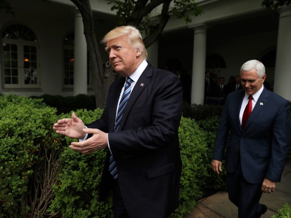 President Donald Trump speaks in the Rose Garden of the White House, Thursday, May 4, 2017, in Washington. (AP Photo/Evan Vucci)