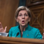 UNITED STATES - MAY 18: Sen. Elizabeth Warren, D-Mass., questions Treasury Secretary Steve Mnuchin during a Senate Banking Committee hearing in Dirksen Building titled “Domestic and International Policy Update,” on May 18, 2017. (Photo By Tom Williams/CQ Roll Call)