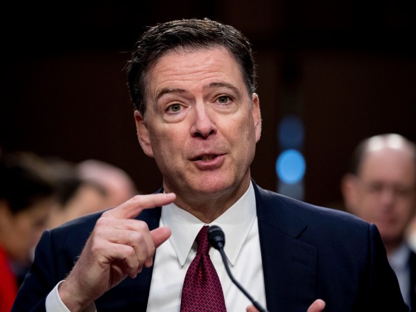 Former FBI Director James Comey speaks during a Senate Intelligence Committee hearing on Capitol Hill, Thursday, June 8, 2017, in Washington. (AP Photo/Andrew Harnik)