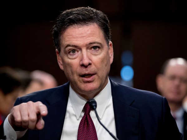 Former FBI Director James Comey speaks during a Senate Intelligence Committee hearing on Capitol Hill, Thursday, June 8, 2017, in Washington. (AP Photo/Andrew Harnik)