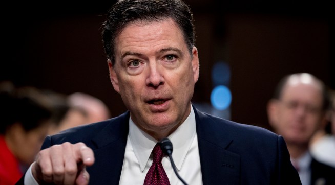 Former FBI Director James Comey speaks during a Senate Intelligence Committee hearing on Capitol Hill, Thursday, June 8, 2017, in Washington. (AP Photo/Andrew Harnik)