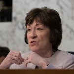 Sen. Susan Collins, R-Maine, listens as fired FBI director James Comey recounts a series of conversations with President Donald Trump as he testifies before the Senate Select Committee on Intelligence, on Capitol Hill in Washington, Thursday, June 8, 2017. Comey alleges Trump repeatedly pressed him for his "loyalty" and directly pushed him to "lift the cloud" of investigation by declaring publicly the president was not the target of the probe into his campaign's Russia ties.   (AP Photo/J. Scott Applewhite)