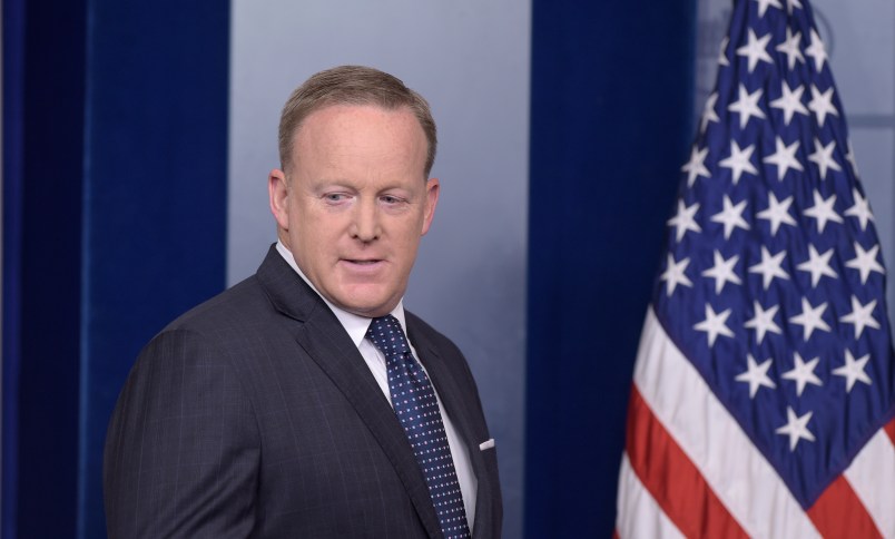 White House press secretary Sean Spicer arrives for the daily briefing at the White House in Washington, Monday, June 12, 2017. (AP Photo/Susan Walsh)