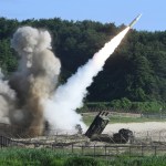 In this photo provided by South Korea Defense Ministry, a U.S. MGM-140 Army Tactical Missile is fired during the combined military exercise between U.S. and South Korea against North Korea at an undisclosed location in South Korea, Wednesday, July 5, 2017. Grinning broadly, North Korean leader Kim Jong Un delighted in the global furor created by his nation's first launch of an intercontinental ballistic missile, vowing Wednesday to never abandon nuclear weapons and to keep sending Washington more "gift packages" of missile and atomic tests. (South Korea Defense Ministry via AP)