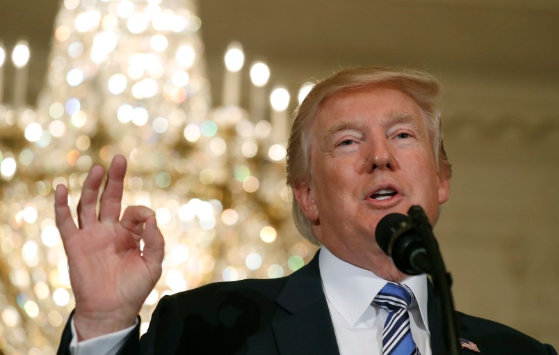 President Donald Trump speaks during a "Made in America," product showcase featuring items created in each of the U.S. 50 states, at the White House, Monday, July 17, 2017, in Washington. (AP Photo/Alex Brandon)