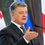 Ukrainian President Petro Poroshenko speaks at a press conference during his meeting with Georgian President Georgy Margvelashvili in Tbilisi, Georgia, 18 July 2017. Petro Poroshenko is on an official visit to Georgia.  (AP Photo/Shakh Aivazov)