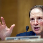 Senate Finance Committee Ranking Member Ron Wyden of Ore., questions IRS Commissioner John Koskinen about President Donald Trump's tax returns, on Capitol Hill in Washington, Thursday, April 6, 2017. (AP Photo/Cliff Owen)