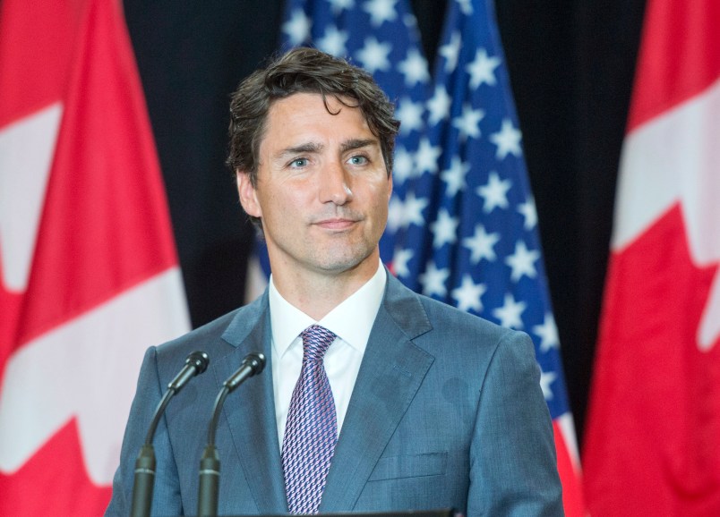Prime Minister Justin Trudeau speaks to reporters at the National Governor's Association (NGA) Special Session - Collaborating to Create Tomorrow's Global Economy Friday, July 14, 2017 in Providence, Rhode Island.THE CANADIAN PRESS/Ryan Remiorz